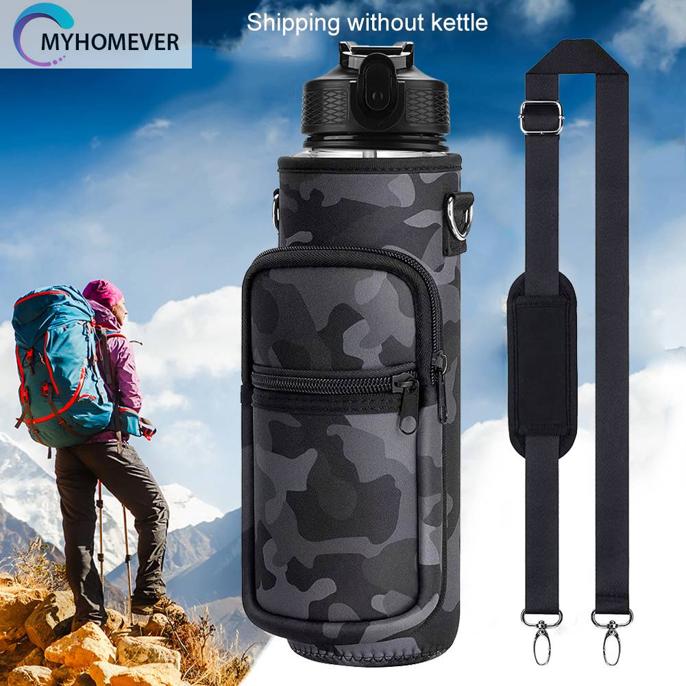 Túi Đựng Bình Nước 1000ML Bằng Cao Su Tổng Hợp Có Dây Đeo Vai Điều Chỉnh Đ