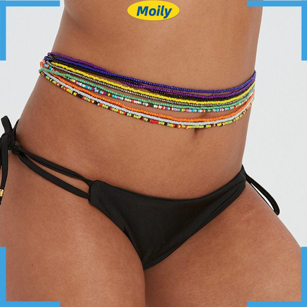 MOILYVN Dây Chuyền Bodychain Đính Hạt Phong Cách Bohemian