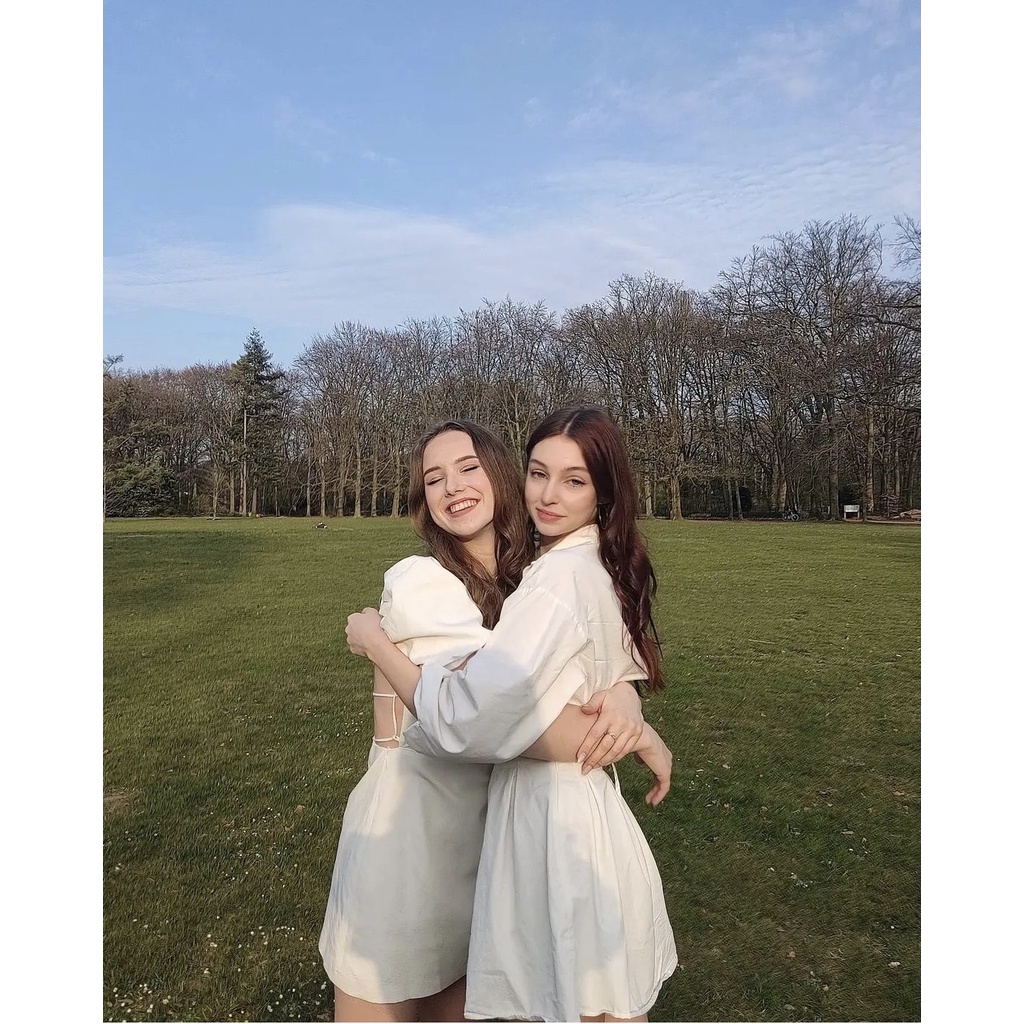 Zara Đầm Trắng Tay Phồng Hở Lưng Quyến Rũ Thời Trang Hè Kiểu Pháp