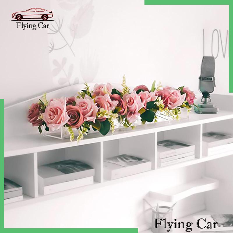 Lọ Hoa Hình Chữ Nhật Bằng Acrylic Trong Suốt Dùng Trang Trí Bàn