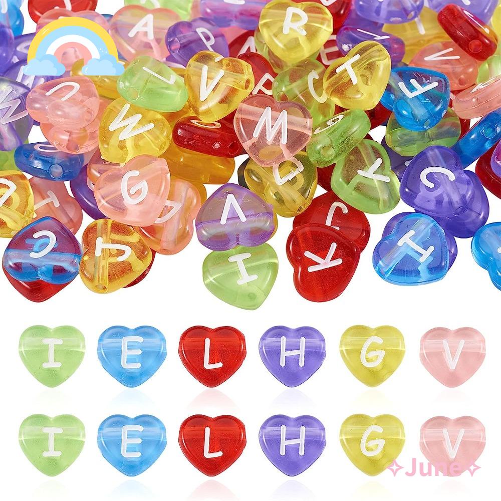 JUNE Set 100 Hạt Xỏ Lỗ 10mm Nhiều Màu Sắc Chuyên Dụng Cho Thợ Làm Đồ Trang Sức