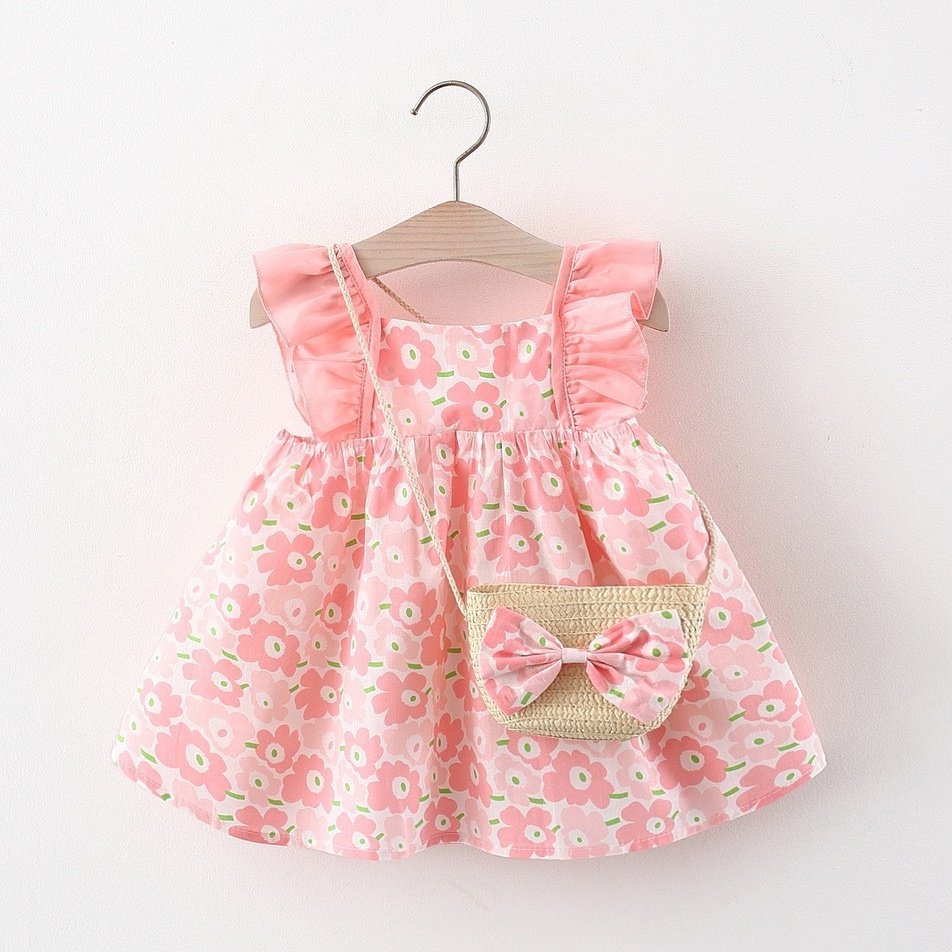 Đầm In Hoa Phong Cách Hàn Quốc Thời Trang Mùa Hè Cho Bé Gái