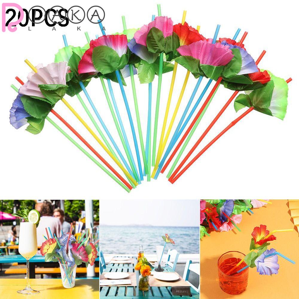 LAKAMIER Bộ 20 Ống Hút Nhựa Nhiều Màu