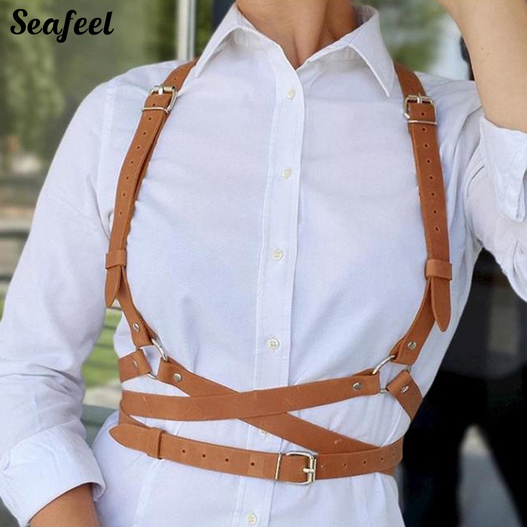 Thắt Lưng Một Mảnh Bằng Da Phối Dây Cột Có Thể Điều Chỉnh Cho Nữ