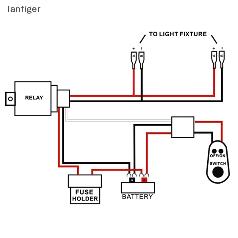 Bộ Dây Công Tắc Điều Khiển Đèn LED 12V Cho Xe Hơi
