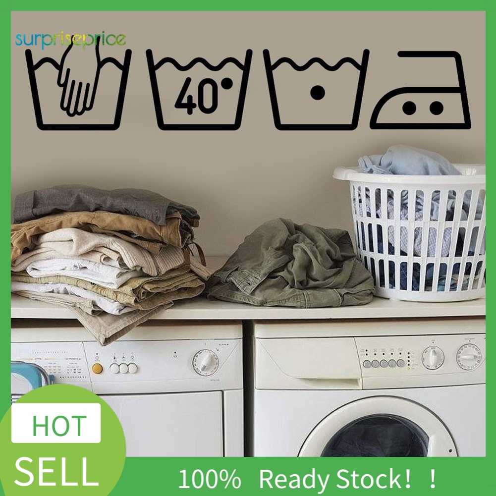 Miếng Dán Trang Trí Tường Chống Thấm Nước Hình Máy Giặt Độc Đáo