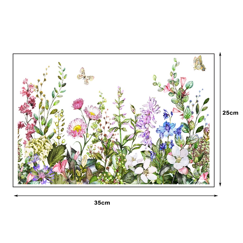 Miếng Dán Trang Trí Toilet Chống Thấm Nước Lâu Trôi Họa Tiết Hoa Lá Xinh Xắn