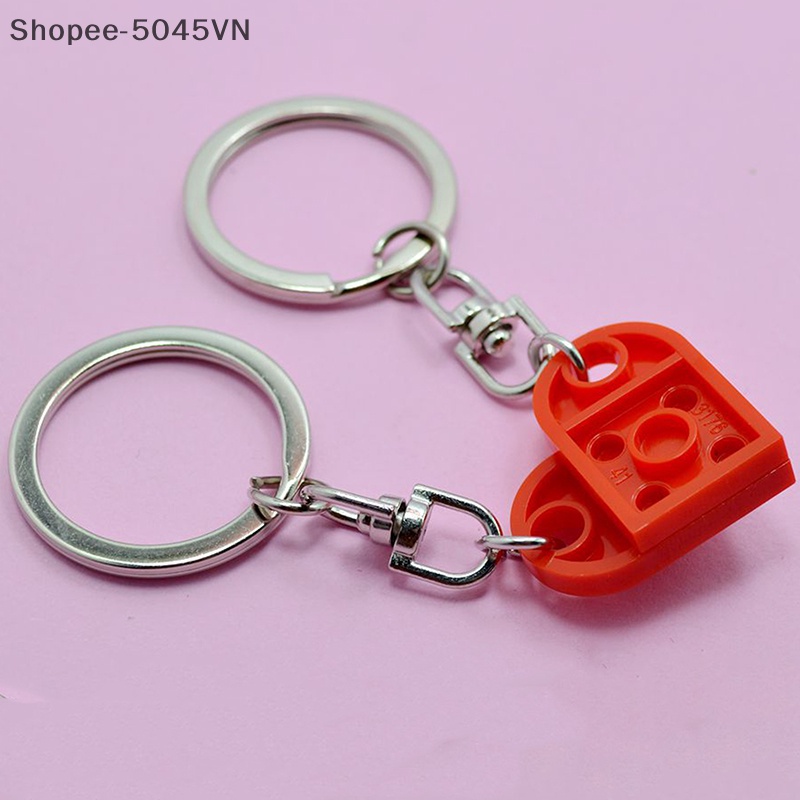 1 / 2 Cặp Móc Khóa Tình Bạn Hình Trái Tim Dễ Thương
