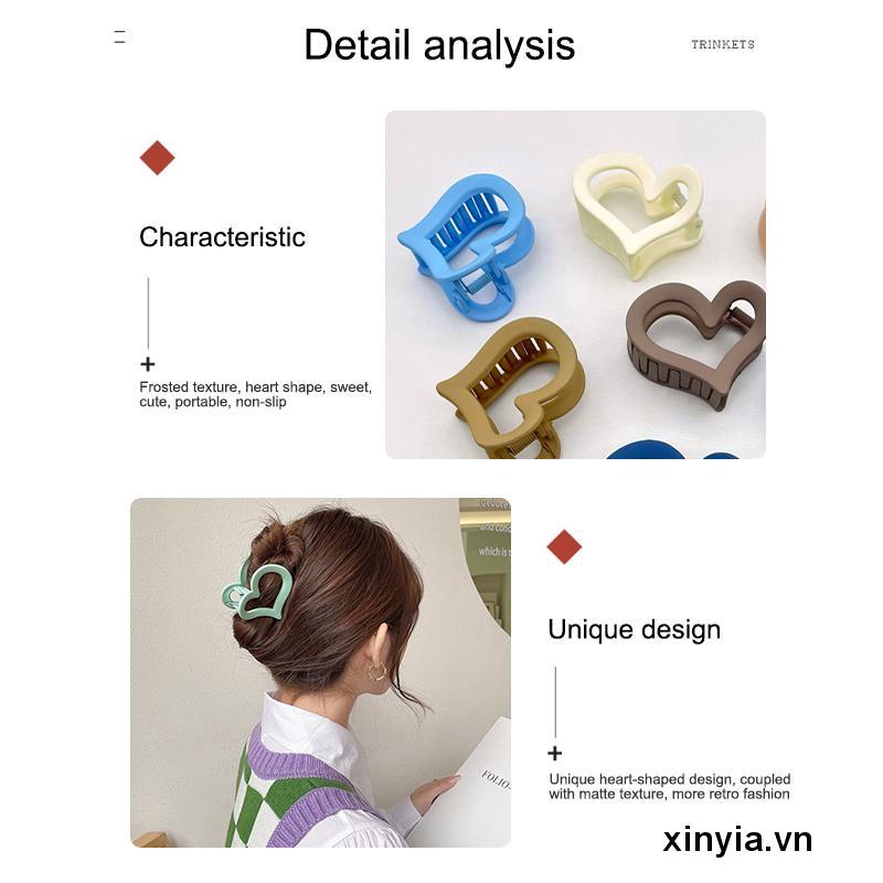 Kẹp Tóc Nhựa Hình Trái Tim Màu Kẹo Ngọt Thời Trang Cho Nữ
