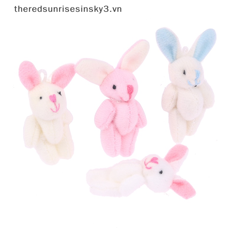 Búp Bê Thỏ Nhồi Bông Mềm Mại 4.5CM Treo Móc Khóa / Ba Lô / Túi Xách Trang Trí Nhà Cửa