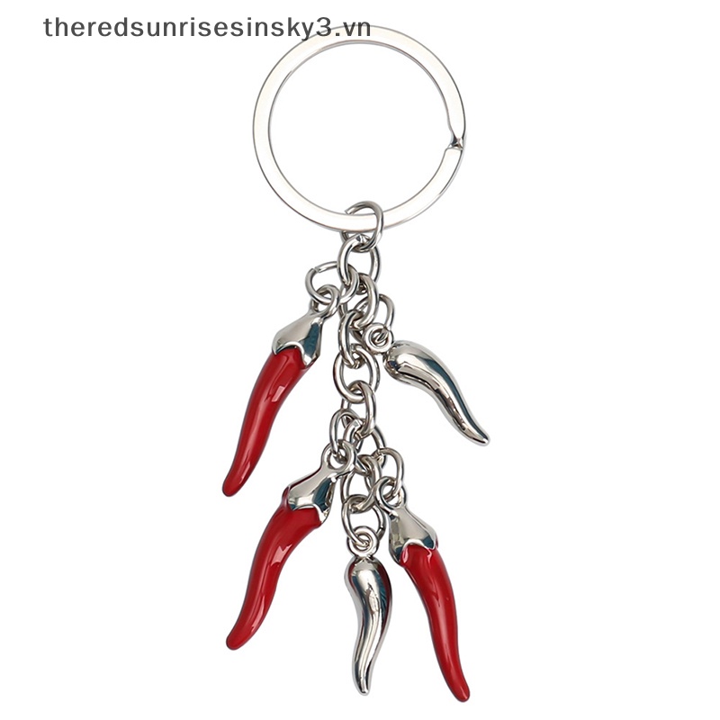 # # Móc Khóa Hình Quả Ớt Đỏ Mini Bằng Hợp Kim Thời Trang Sáng Tạo Phụ Kiện Móc Khóa Xe Hơi / Túi Xách