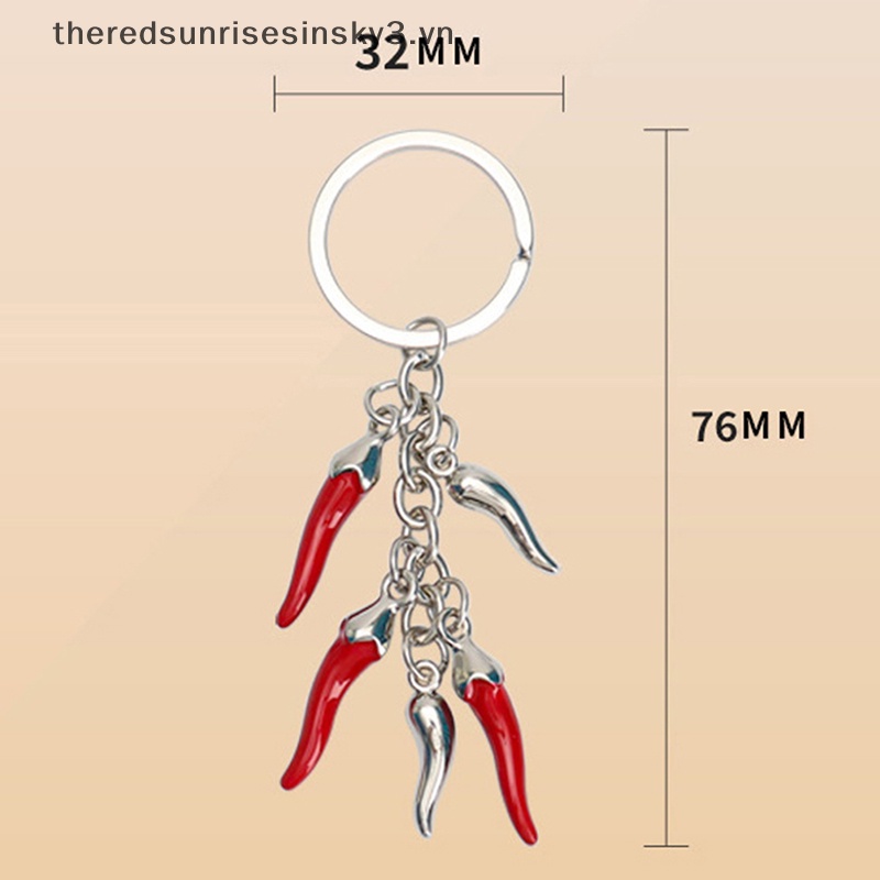 # # Móc Khóa Hình Quả Ớt Đỏ Mini Bằng Hợp Kim Thời Trang Sáng Tạo Phụ Kiện Móc Khóa Xe Hơi / Túi Xách