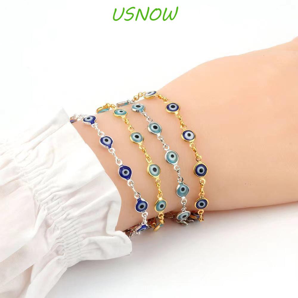 USNOW Vòng Tay Unisex Xâu Hạt Mắt Quỷ Phong Cách Hàn Quốc Cổ Điển