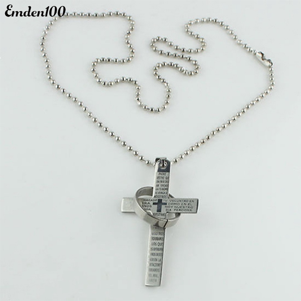 [EMDEN] Vòng cổ Mặt Hình Thánh Giá Bằng Thép Không Gỉ Cho Nam