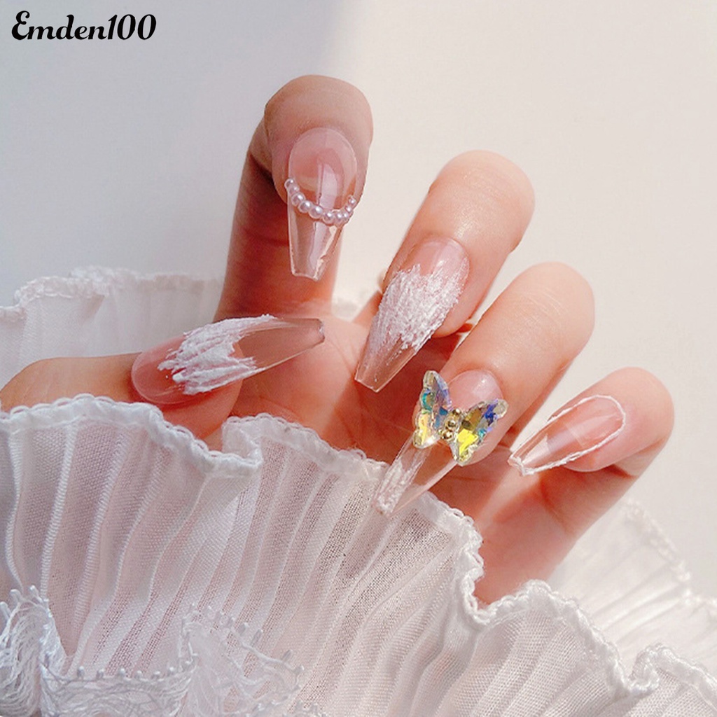 Bộ 10 Phụ Kiện Trang Trí Móng Tay Hình Bướm 3D Sang Trọng