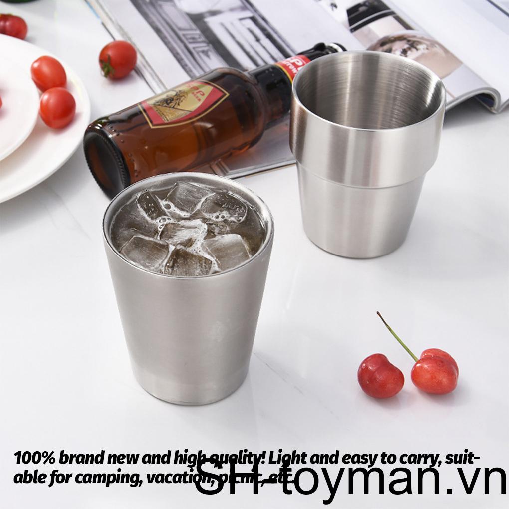 Cốc Uống Nước Bằng Thép Không Gỉ 300ml Có Thể Rửa Sạch Tiện Dụng Cho Gia Đình / Văn Phòng