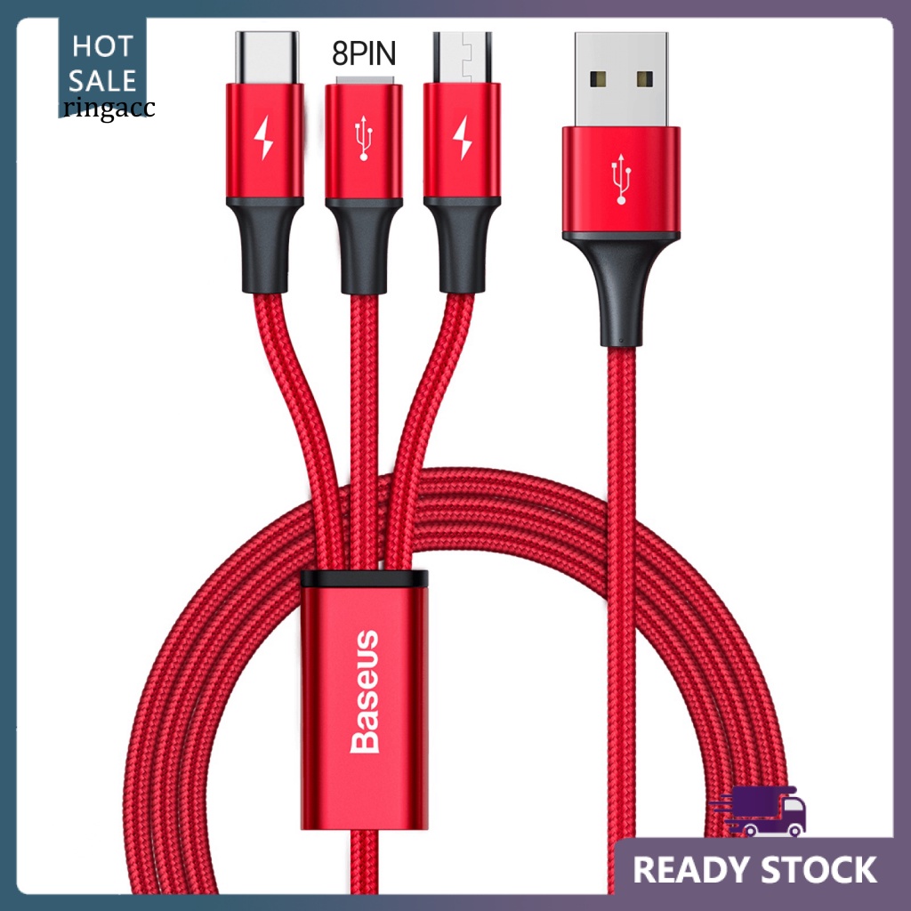 Dây Cáp Sạc RGA Chip Thông Minh 8-pin Type-C Micro USB Tốc Độ Cao