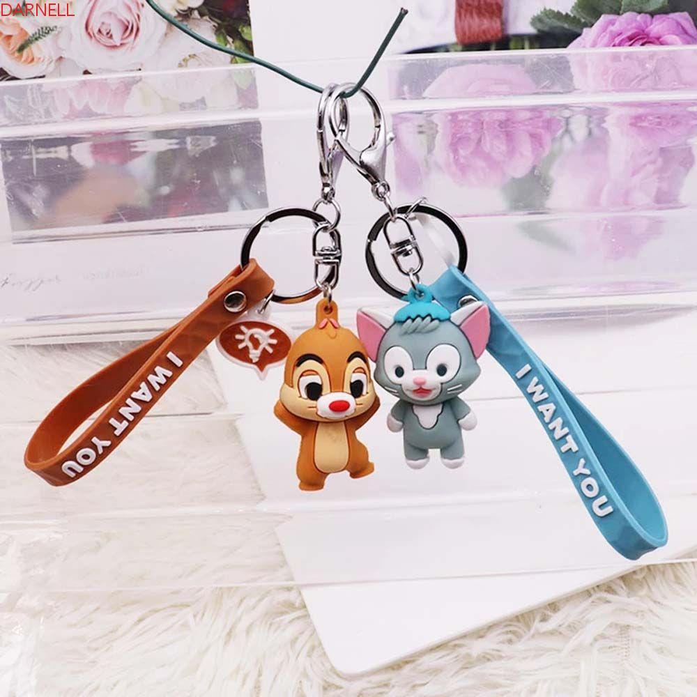 DARNELL Móc Khóa Hình Sóc Hoạt Hình Đáng Yêu