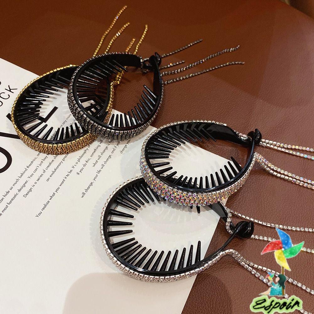 ESPO Set 2 Kẹp Tóc Tua Rua Đính Đá Pha Lê Mới