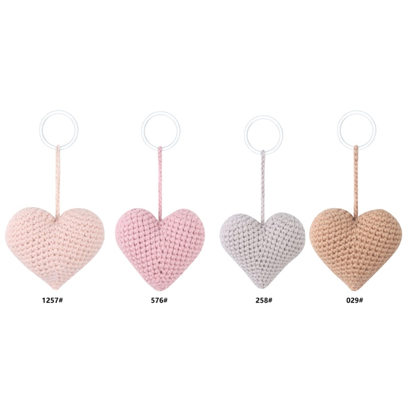 Móc Khóa Hình Trái Tim Đan Len Xinh Xắn