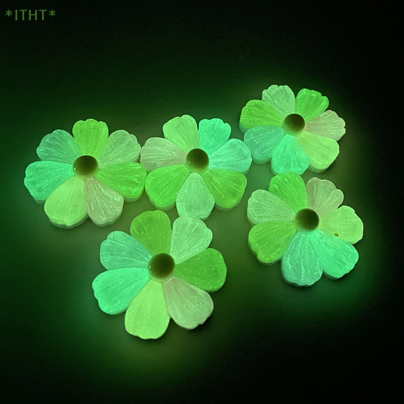 Bộ 2 Kẹp Tóc Hình Hoa Bằng Nhựa Phát Quang Độc Đáo Trang Trí Sổ Tay / Đồ Thủ Công DIY Mới