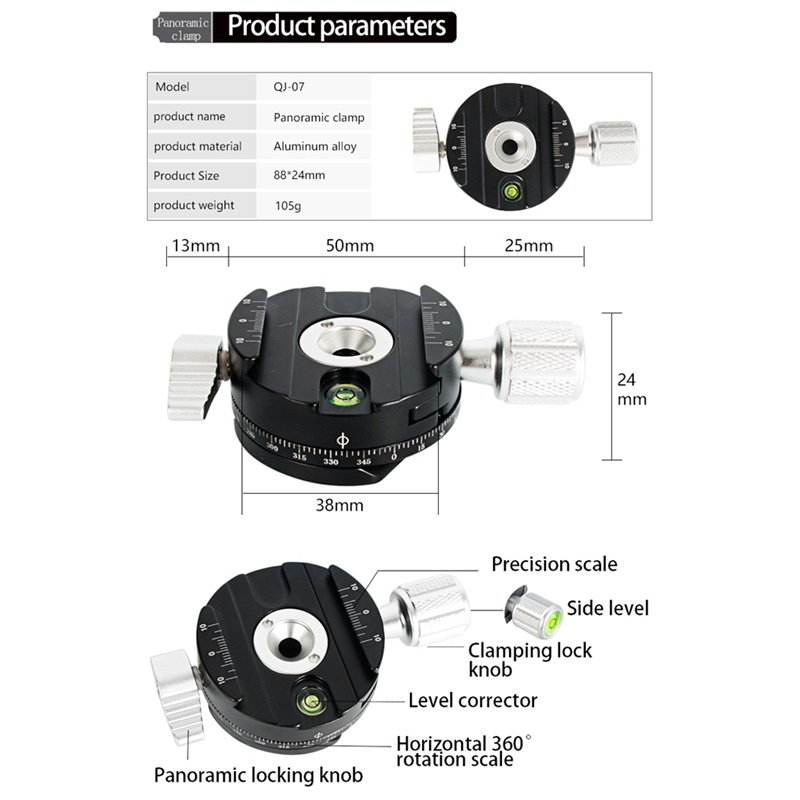 Kẹp Điều Hợp Xoay 360 Độ Tháo Lắp Nhanh Cho Arca Swiss Point