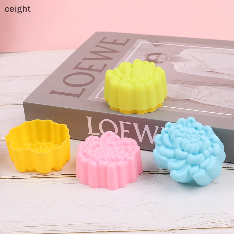 Set 12 Khuôn Làm Bánh Pudding Hình Hoa Cúc 5cm Tiện Dụng Cho Nhà Bếp