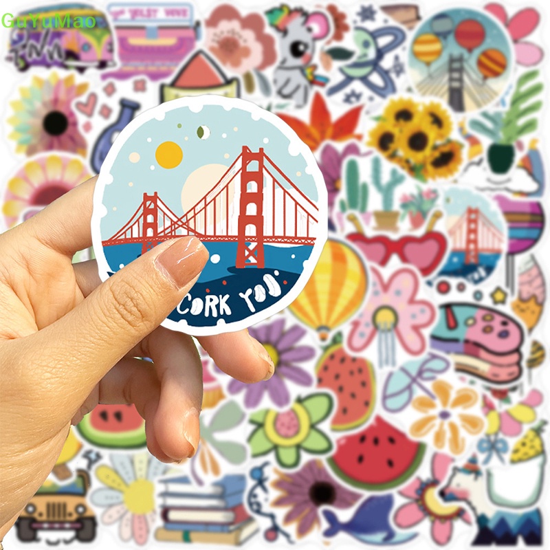 Bộ 57 Miếng Dán Họa Tiết Hoạt Hình Graffiti Phong Cách Âu Mỹ Vui Nhộn Trang Trí Sổ Tay / Laptop DIY