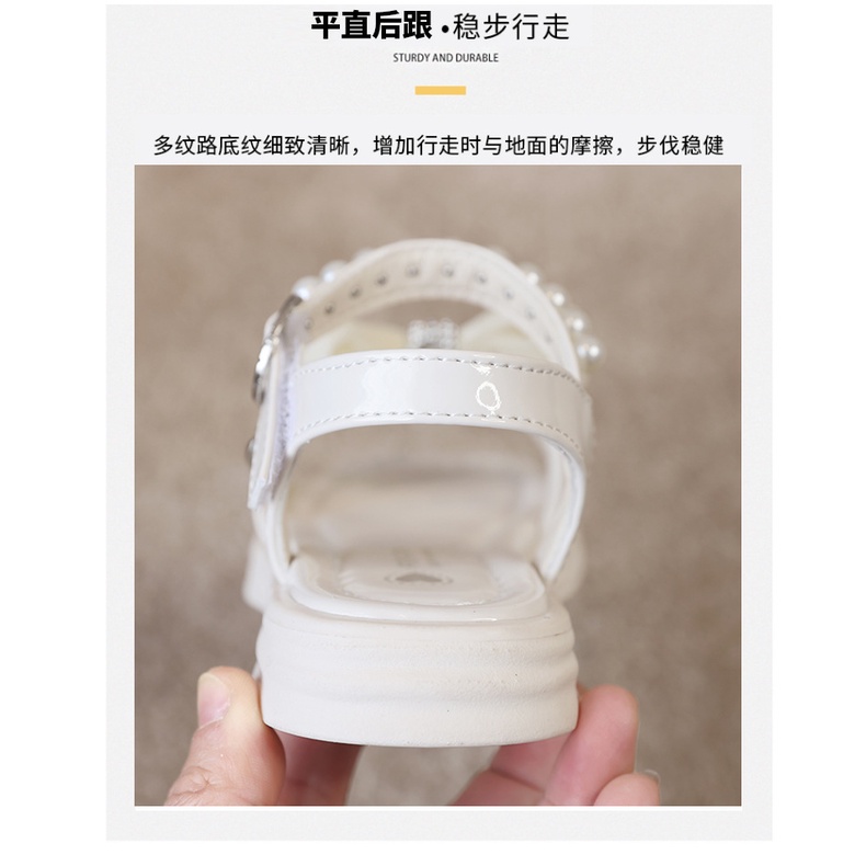Giày sandal công chúa bé gái giày sandal mùa hè phong cách mới hàn quốc nút thắt bướm đáy mềm hở mũi thoáng khí trẻ em đi biển cho