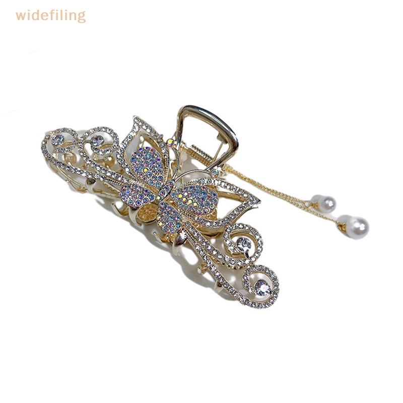 Kẹp Tóc Hình Bướm Rỗng Dát Kim Cương Thời Trang Cao Cấp Cho Nữ