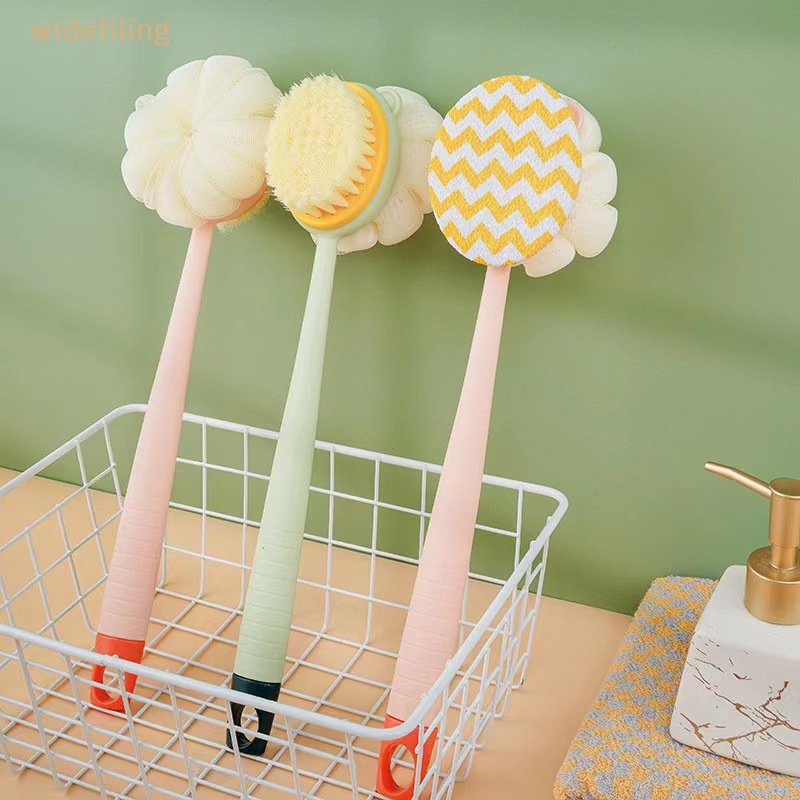 Bàn Chải Tắm Hai Mặt Lông Mềm 2 Trong 1 Với Tay Cầm Dài Và Bóng Lông