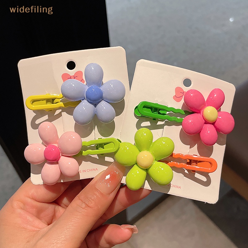 Bộ 2 Kẹp Tóc BB Hình Hoa Đơn Giản Dễ Thương Cho Bé Gái