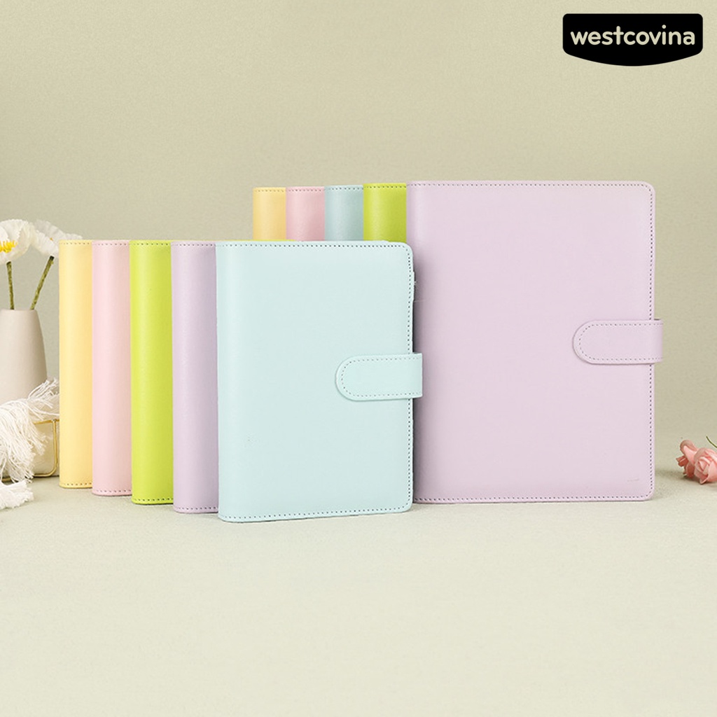 [WSTN]✎Sổ Tay Khổ A5 A6 Bìa Giả Da 6 Vòng Tiện Lợi