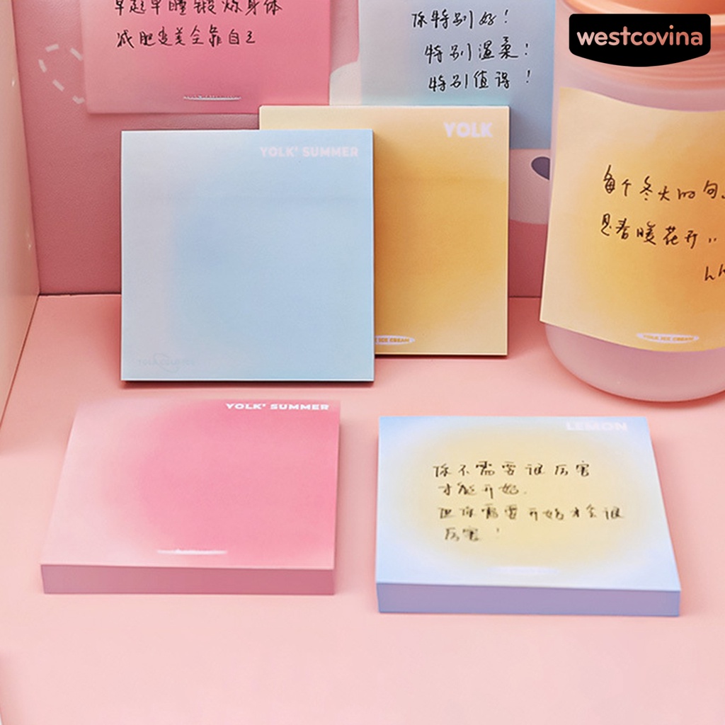[WSTN]✎Set 2 Tờ Giấy Ghi Chú Tự Dính Màu Sắc Gradient Độc Đáo