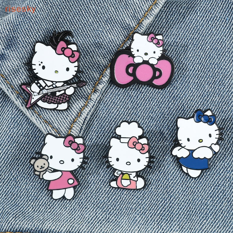Ghim Cài Ba Lô / Túi Xách Hình Mèo Sanrio Tráng Men Thời Trang Cho Nữ