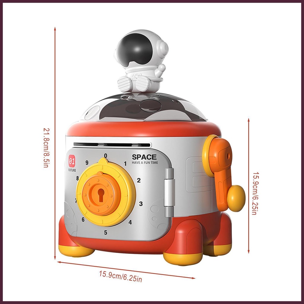 Hộp Đựng Tiền Xu Có Khóa Mật Khẩu Hình Người Không Gian Dễ Thương