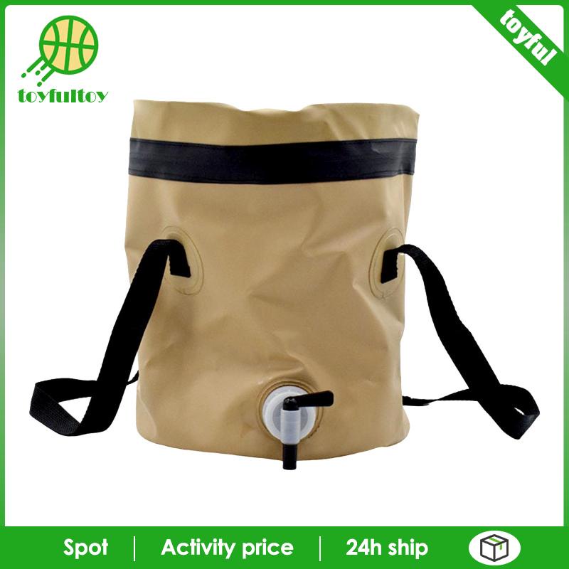 Xô Đựng Nước Có Tay Cầm Và Nắp Đậy Có Thể Gấp Gọn Tiện Dụng Mang Theo Du Lịch Cắm Trại