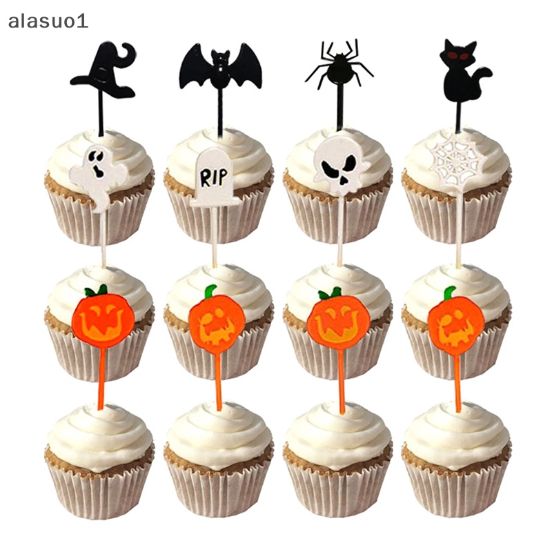 Set 10 Nĩa Ăn Trái Cây / Tráng Miệng Bằng Nhựa Hình Halloween Dễ Thương Trang Trí Cho Nhà Bếp