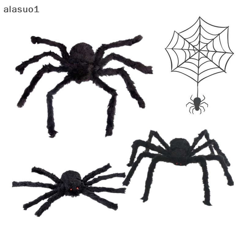 Mạng Nhện Nhồi Bông Màu Đen Cỡ Lớn 30 / 50cm / 75cm Trang Trí Tiệc Halloween