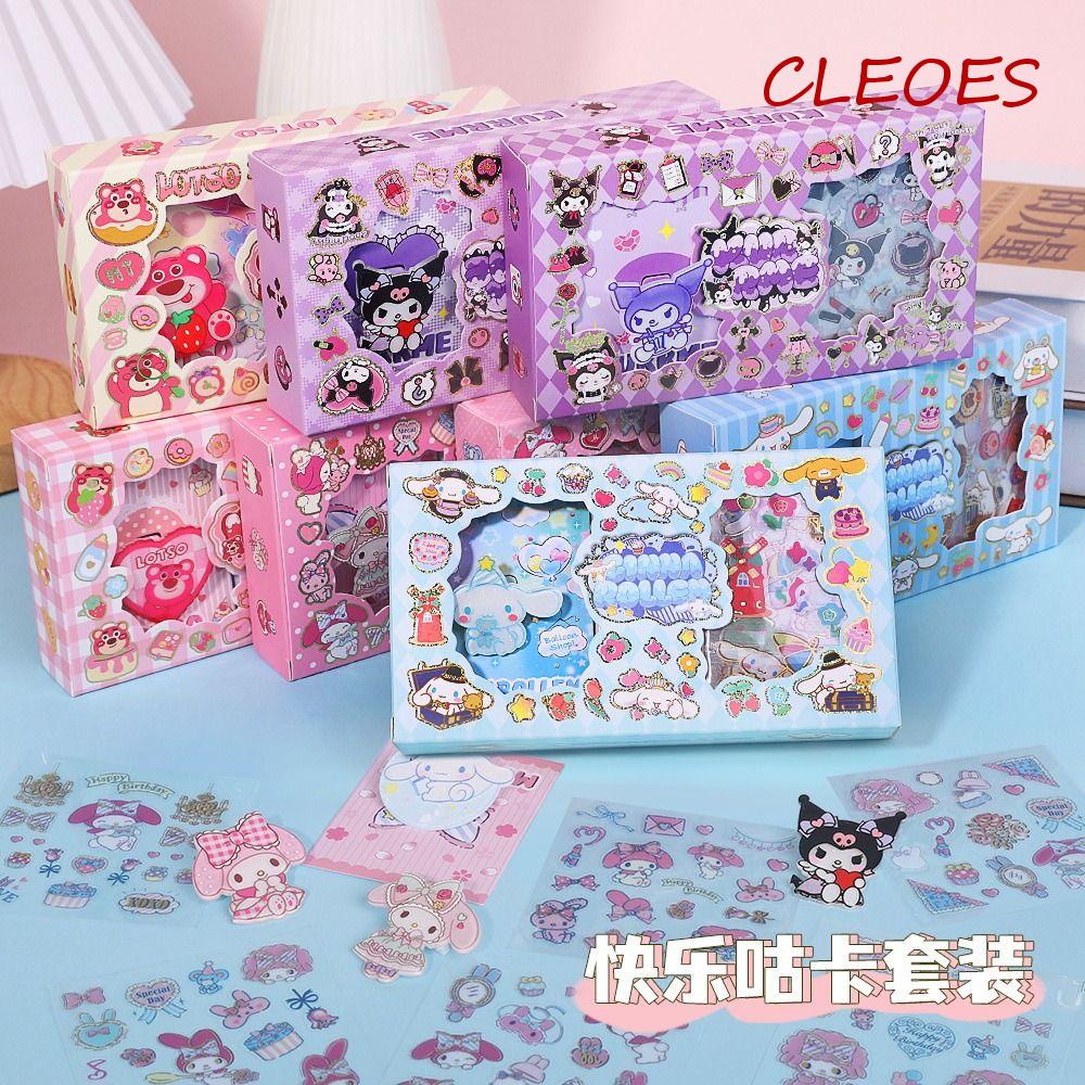 CLEOES Nhãn Dán Trang Trí Va Li / Thẻ Hành Lý Hình Gấu / Thỏ / Cinnamoroll Kuromi Melody Goo Graffiti Dễ Thương