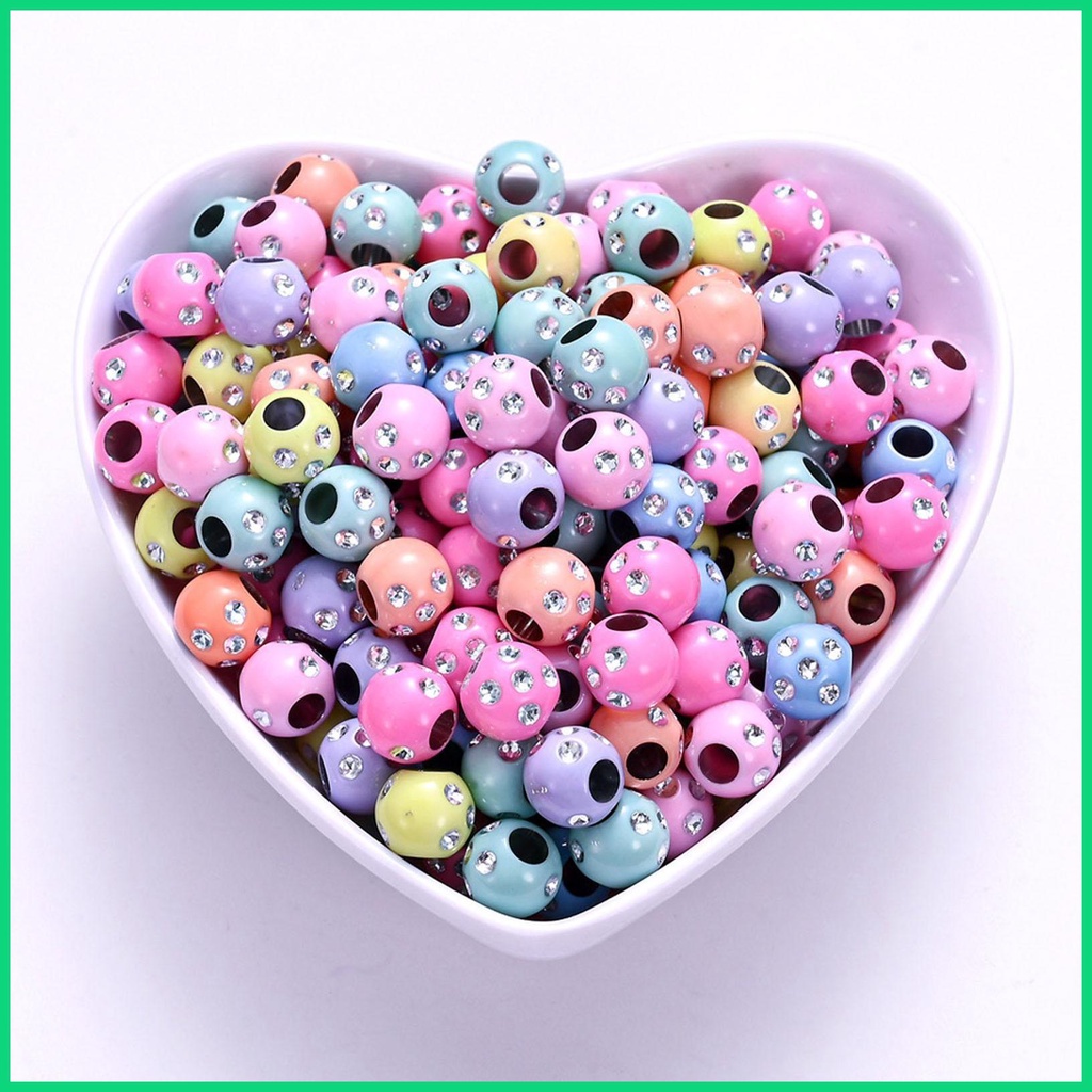 Bộ 50 Hạt Tròn Bằng Acrylic Chống Thấm Nước Trang Trí Vòng Đeo Tay DIY