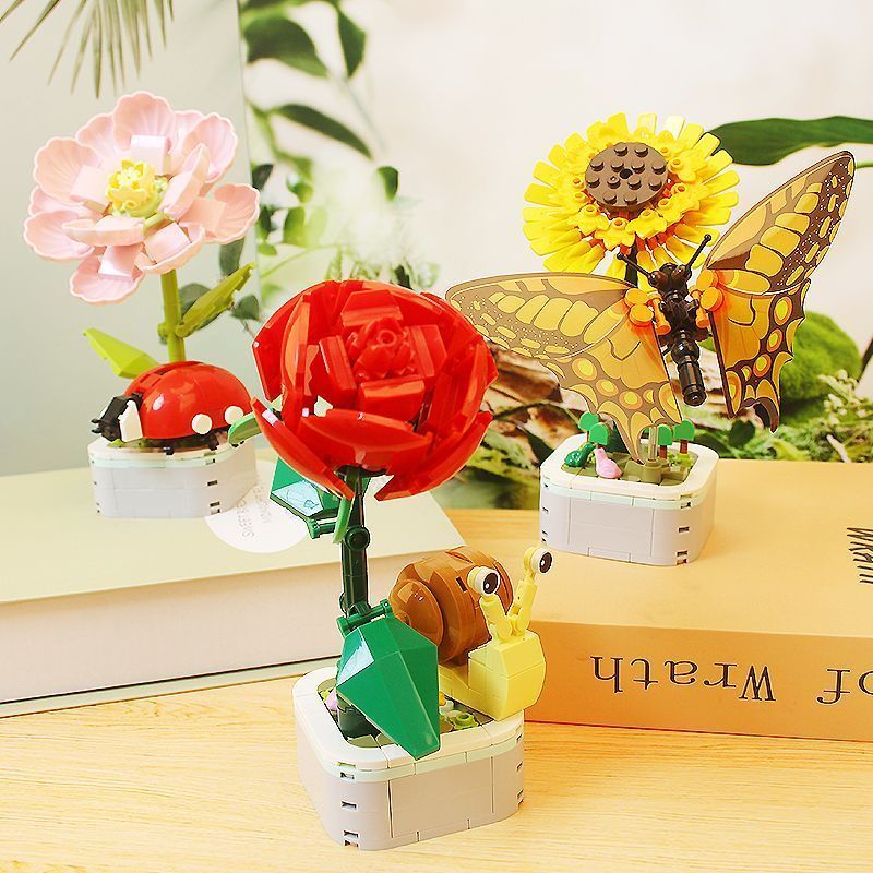 Bộ Đồ Chơi Lắp Ráp Mô Hình Lego Hình Hoa Bướm Bọ Rùa Dành Cho Bé Trai Gái