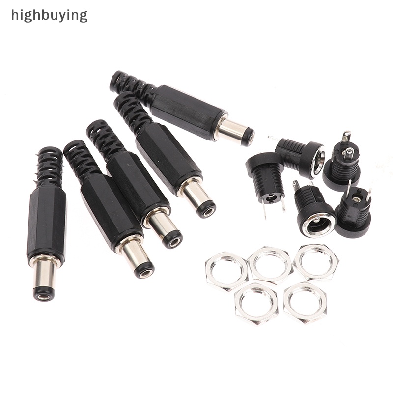 Bộ 5 Cặp Phích Cắm Nguồn DC Đực Cái 5.5 x 2.1 12V DC Mới