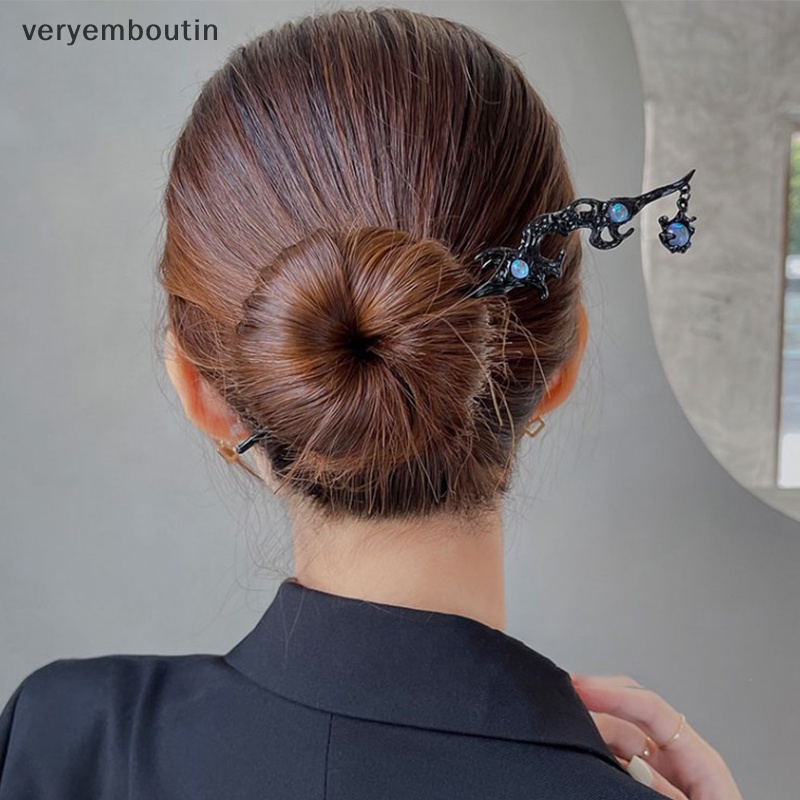 Trâm Cài Tóc Đính Đá Mặt Trăng Phong Cách Trung Hoa Cổ Điển Cho Nữ