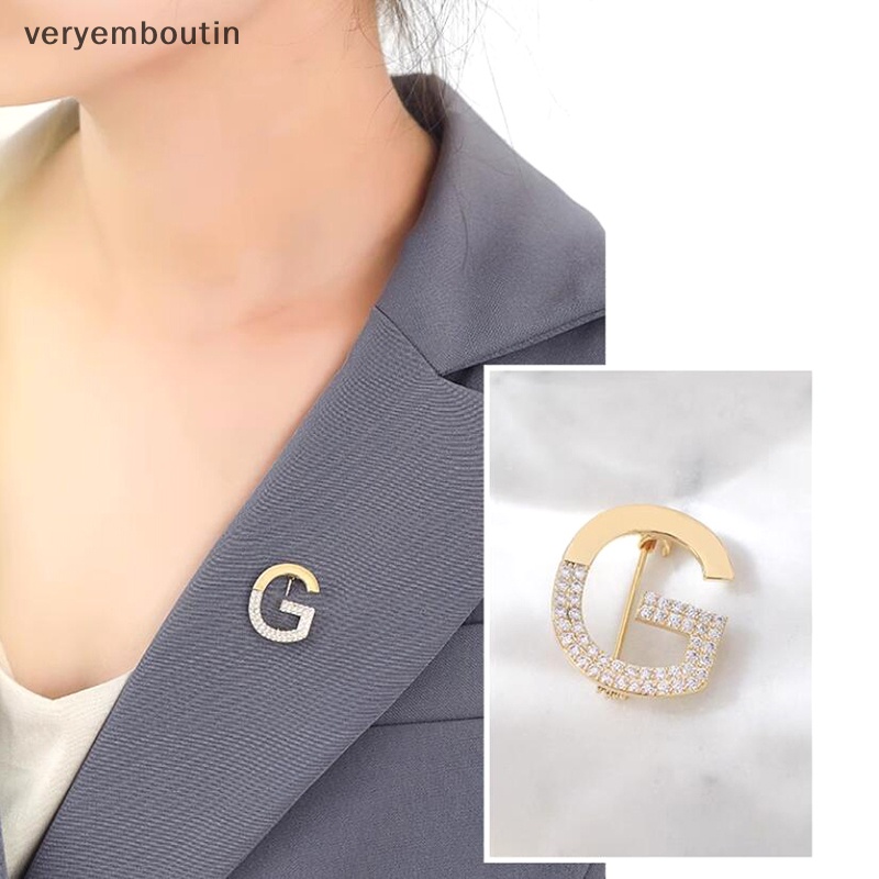 Ghim Cài Áo Hình Chữ G Màu Sáng Bóng Dễ Thương Thời Trang Xuân Hè Cho Nữ