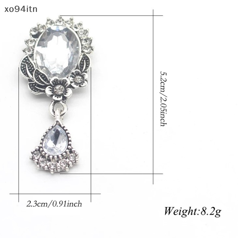 Ghim Cài Áo Hợp Kim acrylic 23 * 52mm Hình oval Đính Đá DIY