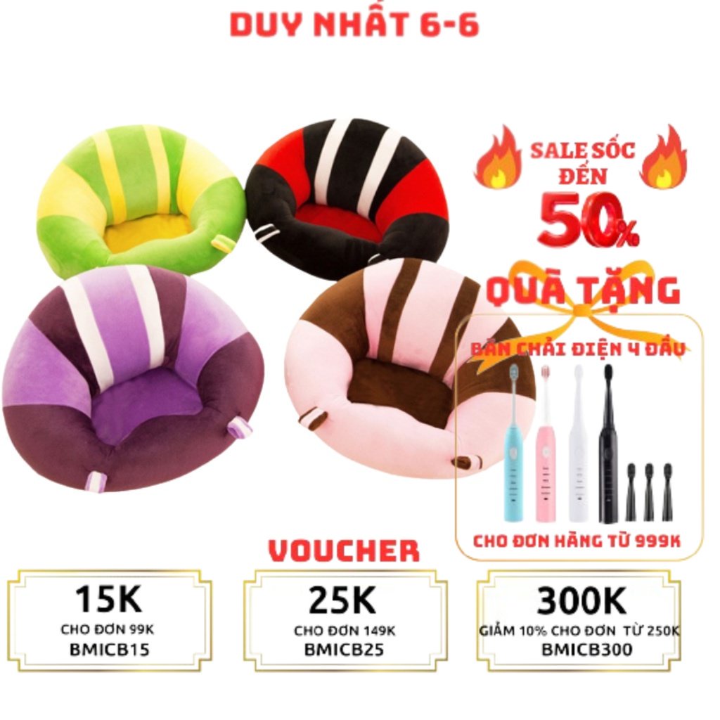 Ghế Sofa tập ngồi bằng bông, chống lật an toàn siêu êm cho trẻ nhỏ Chính hãng Fujika