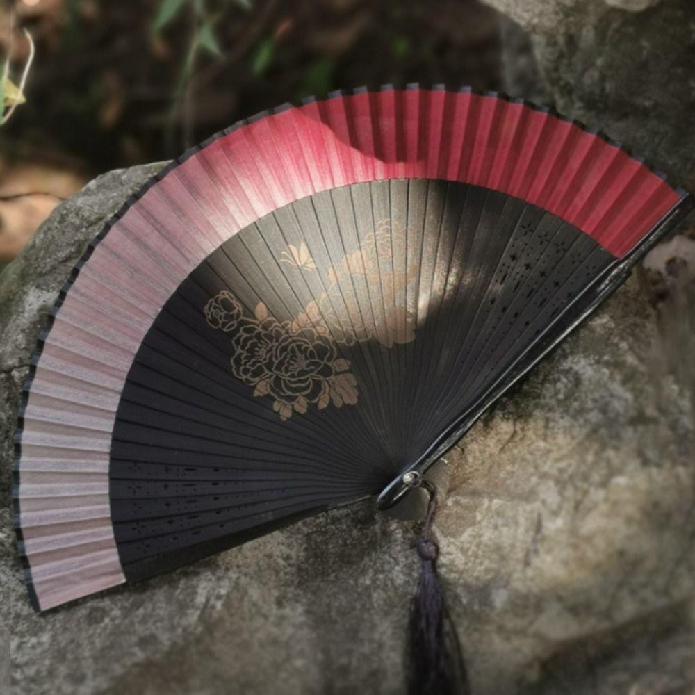 Mxgoods Quạt Xếp Cầm Tay Bằng Nhựa Màu gradient Phong Cách Nhật Bản