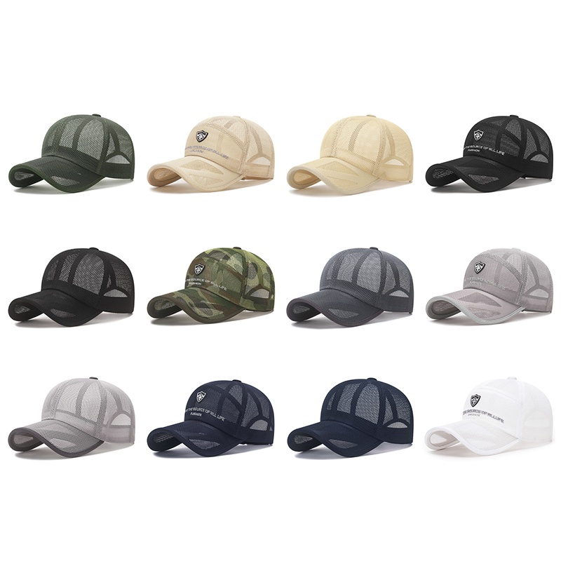 Mũ Lưỡi Trai Thể Thao Phối Lưới Thoáng Khí Họa Tiết Rằn Ri Thời Trang Mùa Hè Cho Nam