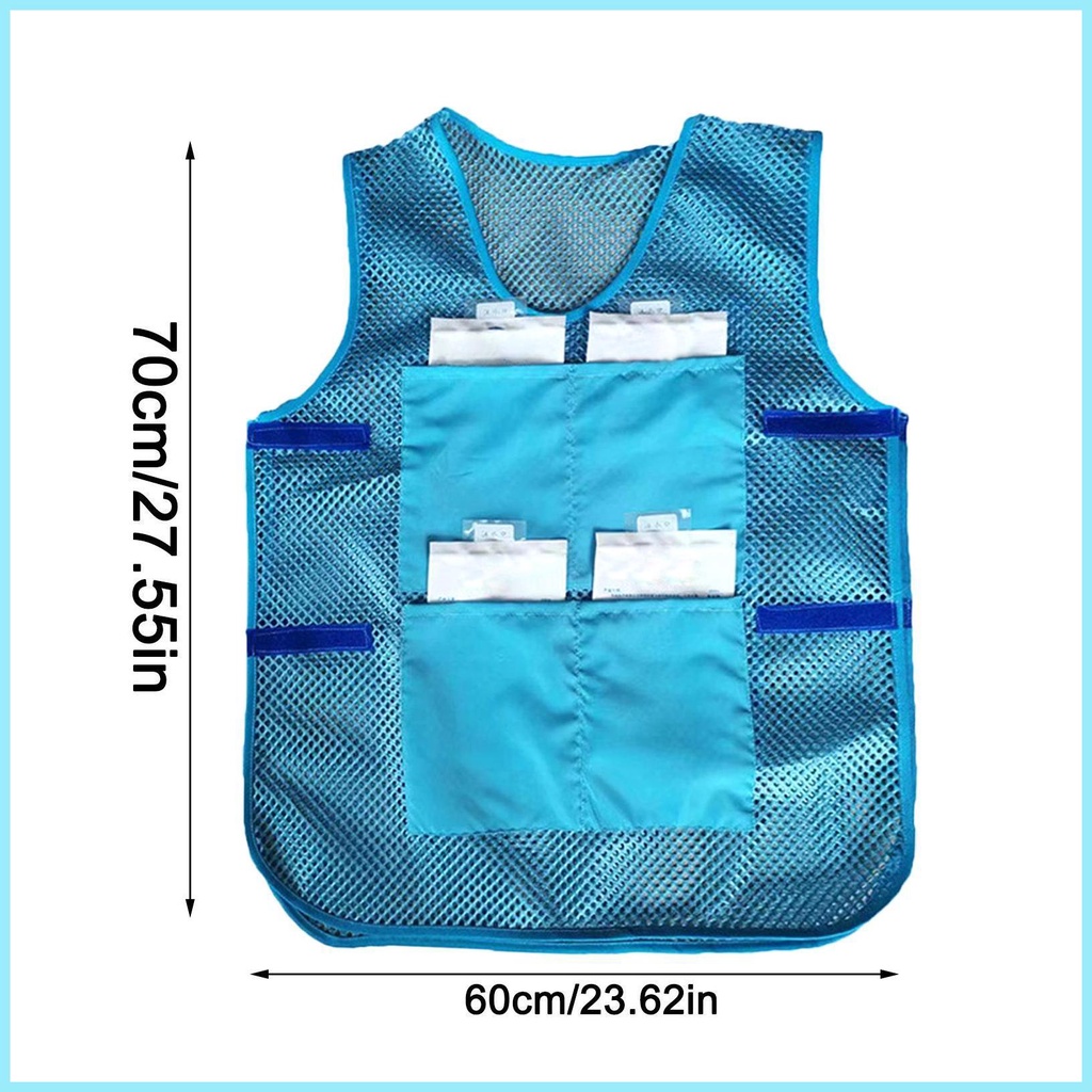 Áo Sát Nách Phối Lưới Thoáng Khí Kèm Túi Màu Xanh Dương Thời Trang Mùa Hè Tiện Dụng Cho Người Đi Câu Cá / Chạy Bộ